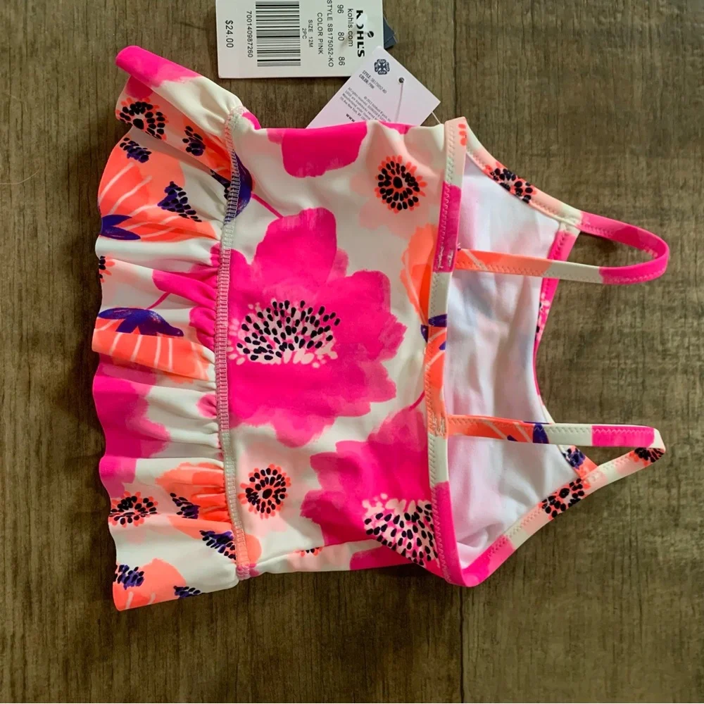 New Oshkosh floral tankini spf 50+ swimsuit set